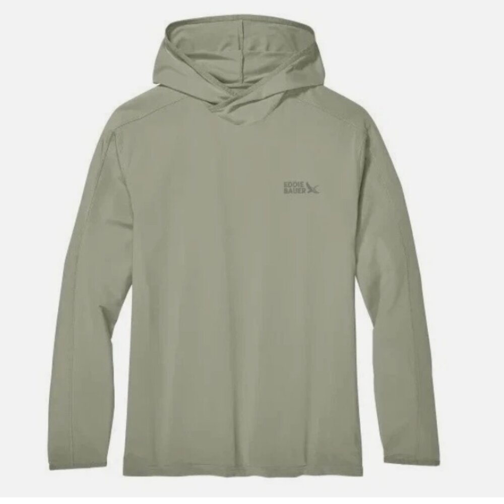 Eddie Bauer Men’s Performance Solarfoil Hoodie UPF 50+, green size M